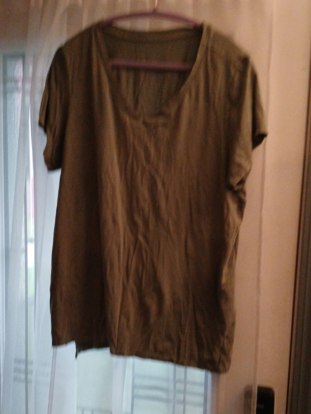 Olive Green Short Sleeve Women's Top